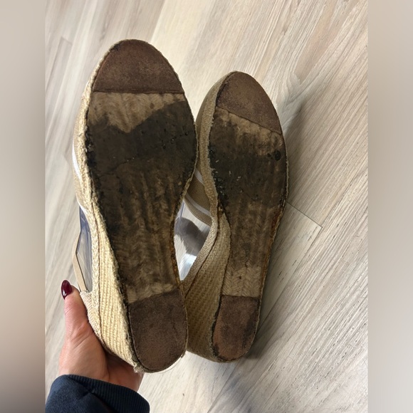 Lauren Ralph Lauren Shoes Charla Espadrille Wedge Tan Beige Closed Toe Women 8 - Picture 10 of 16